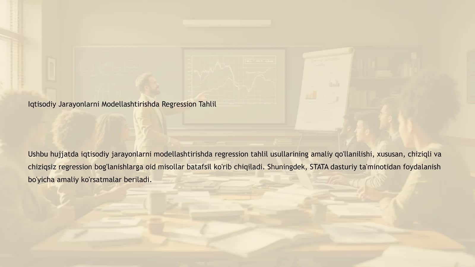 Iqtisodiy Jarayonlarni Modellashtirishda Regression Tahlil