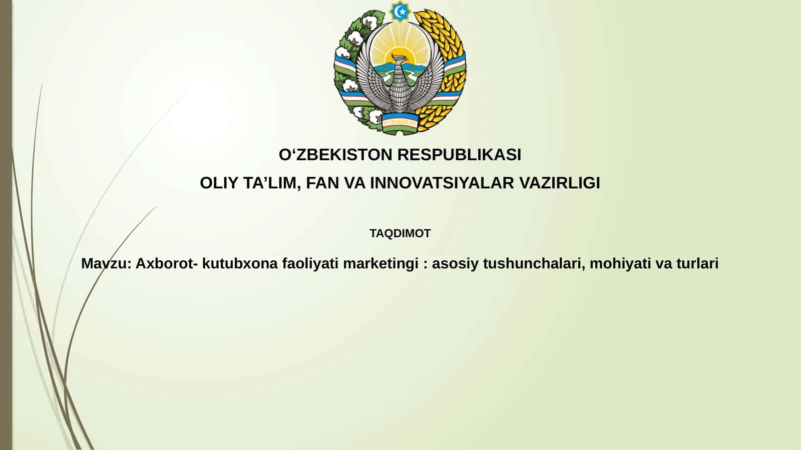 Axborot-kutubxona faoliyati marketingi: asosiy tushunchalari, mohiyati va turlari