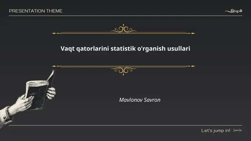 Vaqt qatorlarini statistik o'rganish usullari