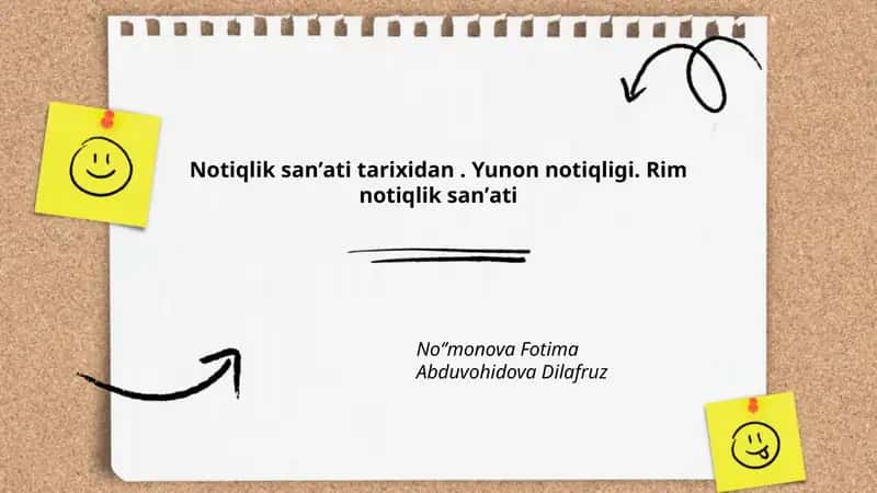 Notiqlik sanʼati tarixidan. Yunon notiqligi. Rim notiqlik sanʼati