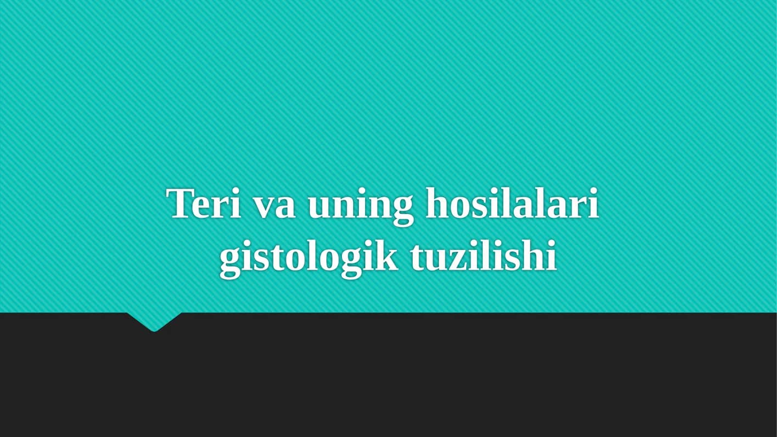 Teri va uning hosilalari gistologik tuzilishi