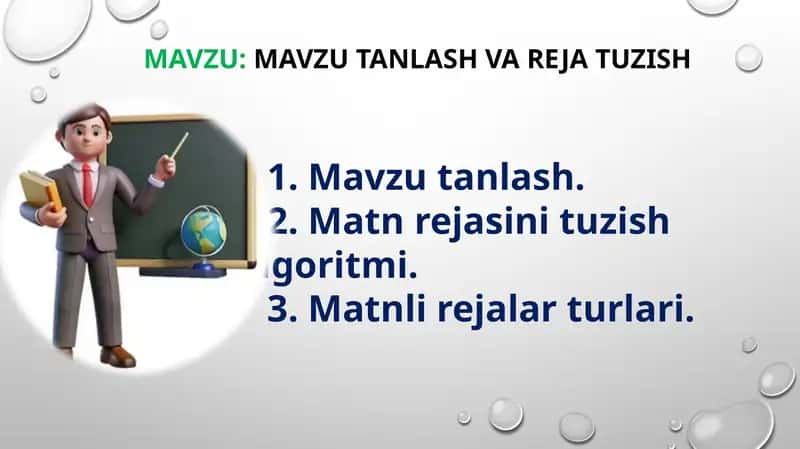 Mavzu tanlash va reja tuzish