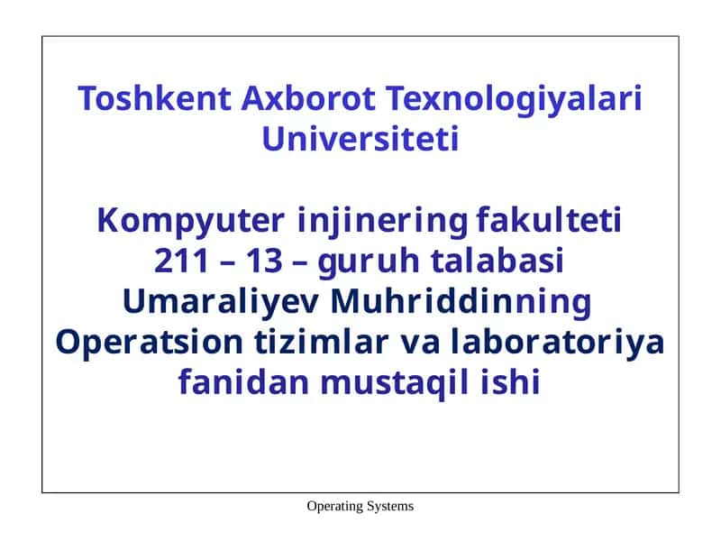 Fayl tizimlari. Kataloglar va ularni boshqarish