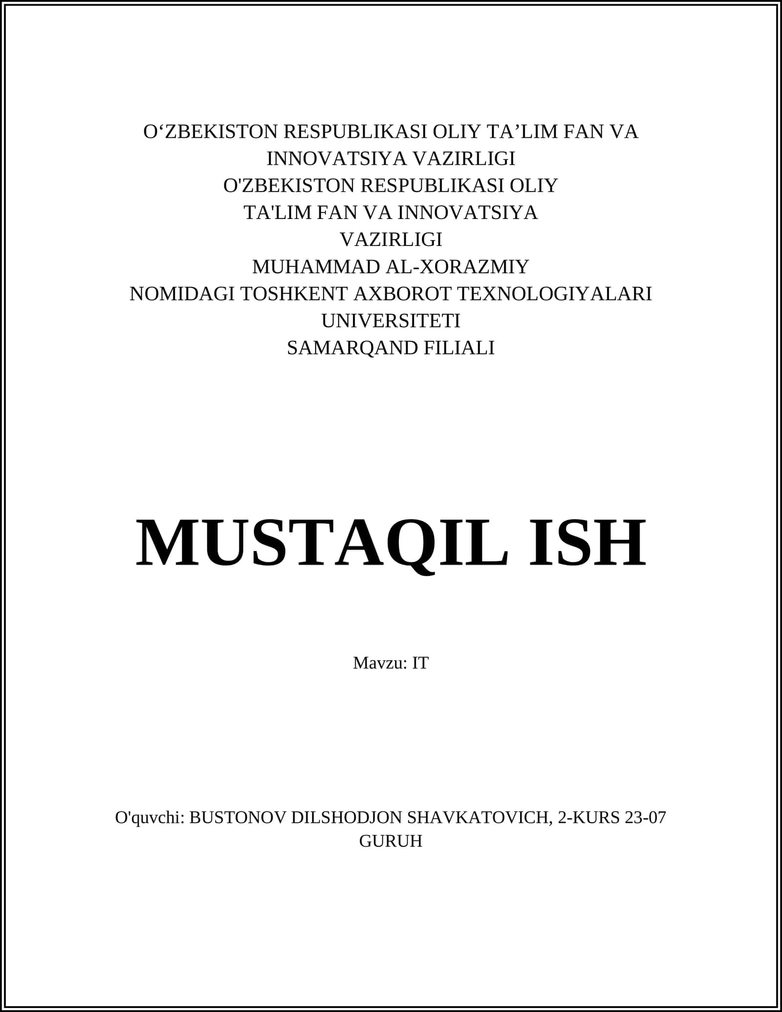 Dasturiy ta'minot ishlab chiqish
