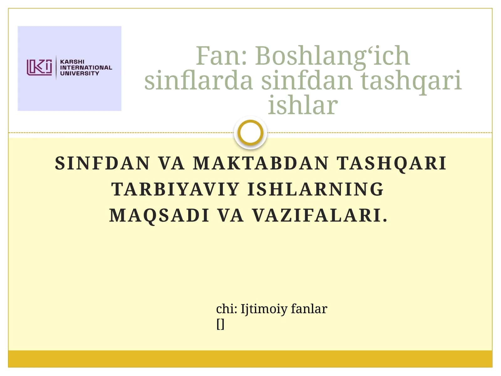 Tarbiyaviy ishlar metodikasi