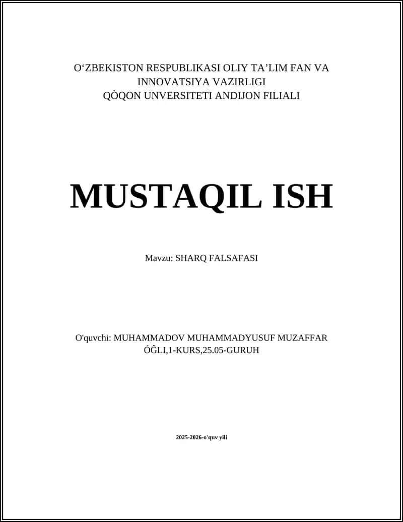 SHARQ FALSAFASI