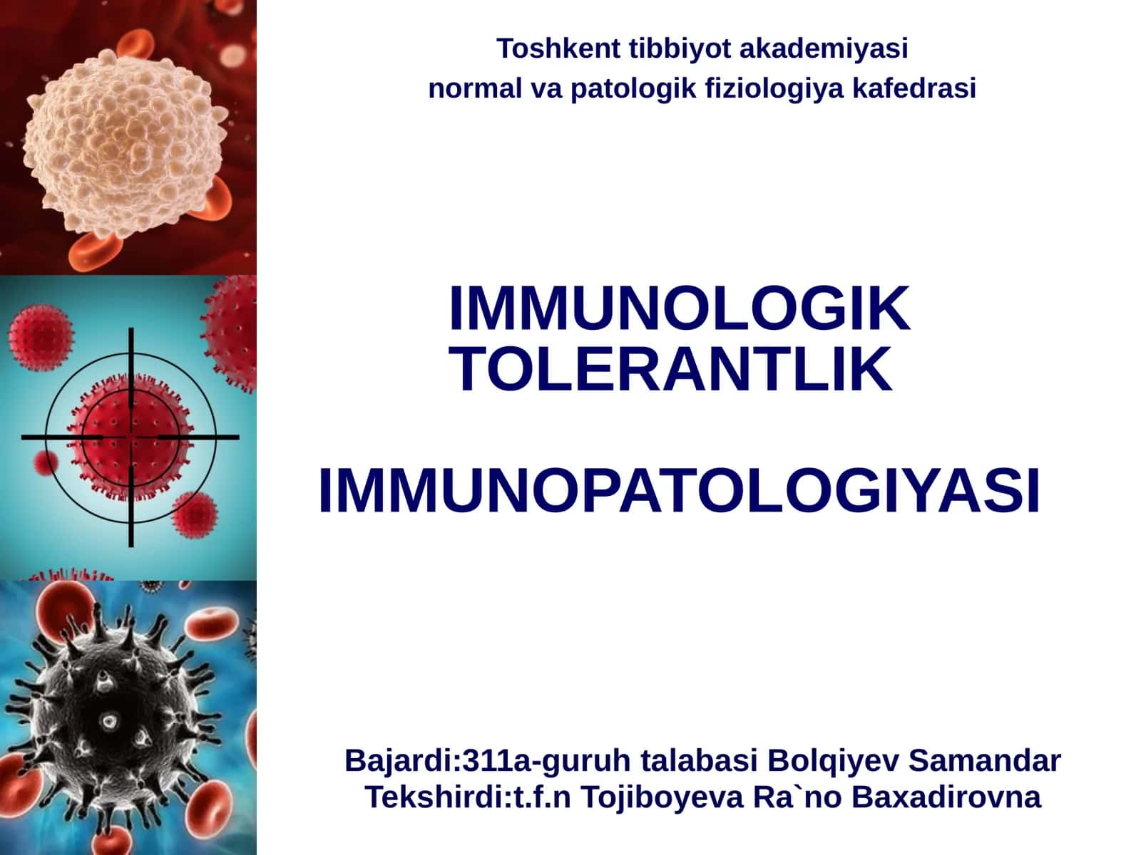IMMUNOLOGIK TOLERANTLIK IMMUNOPATOLOGIYASI