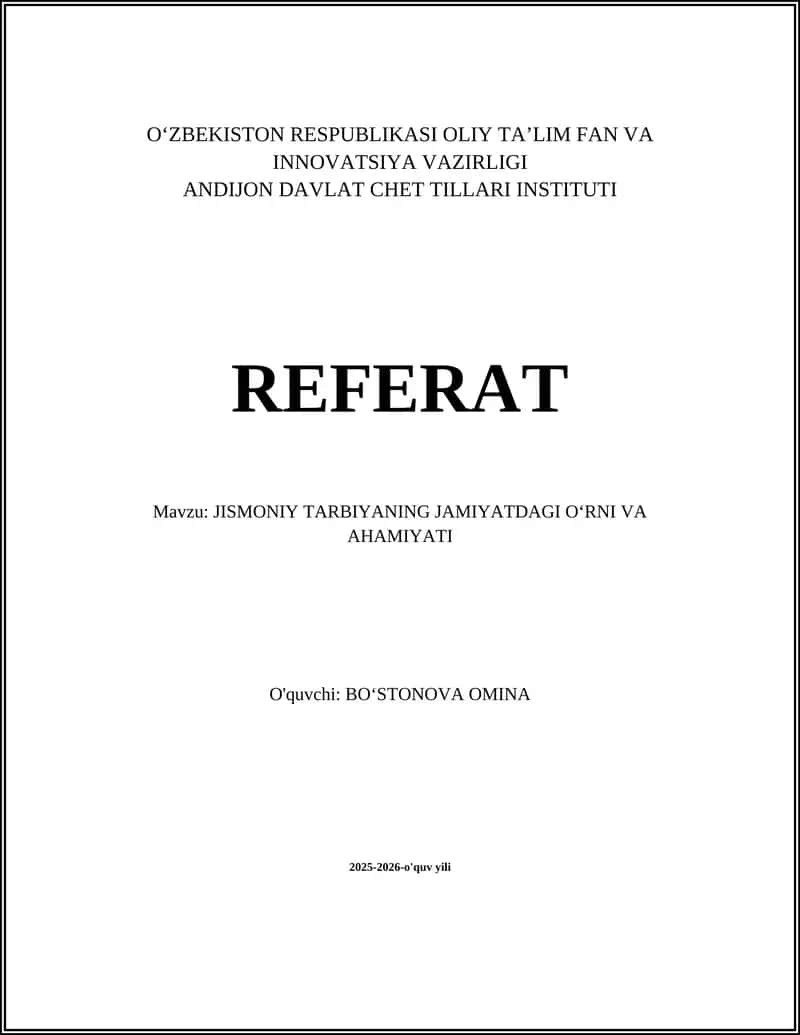 Jismoniy Tarbiya