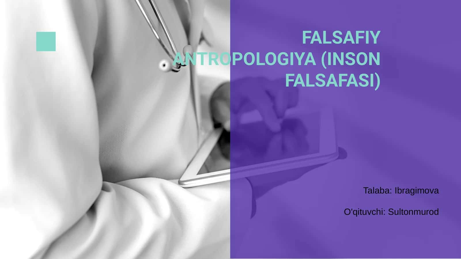 FALSAFIY ANTROPOLOGIYA (INSON FALSAFASI)