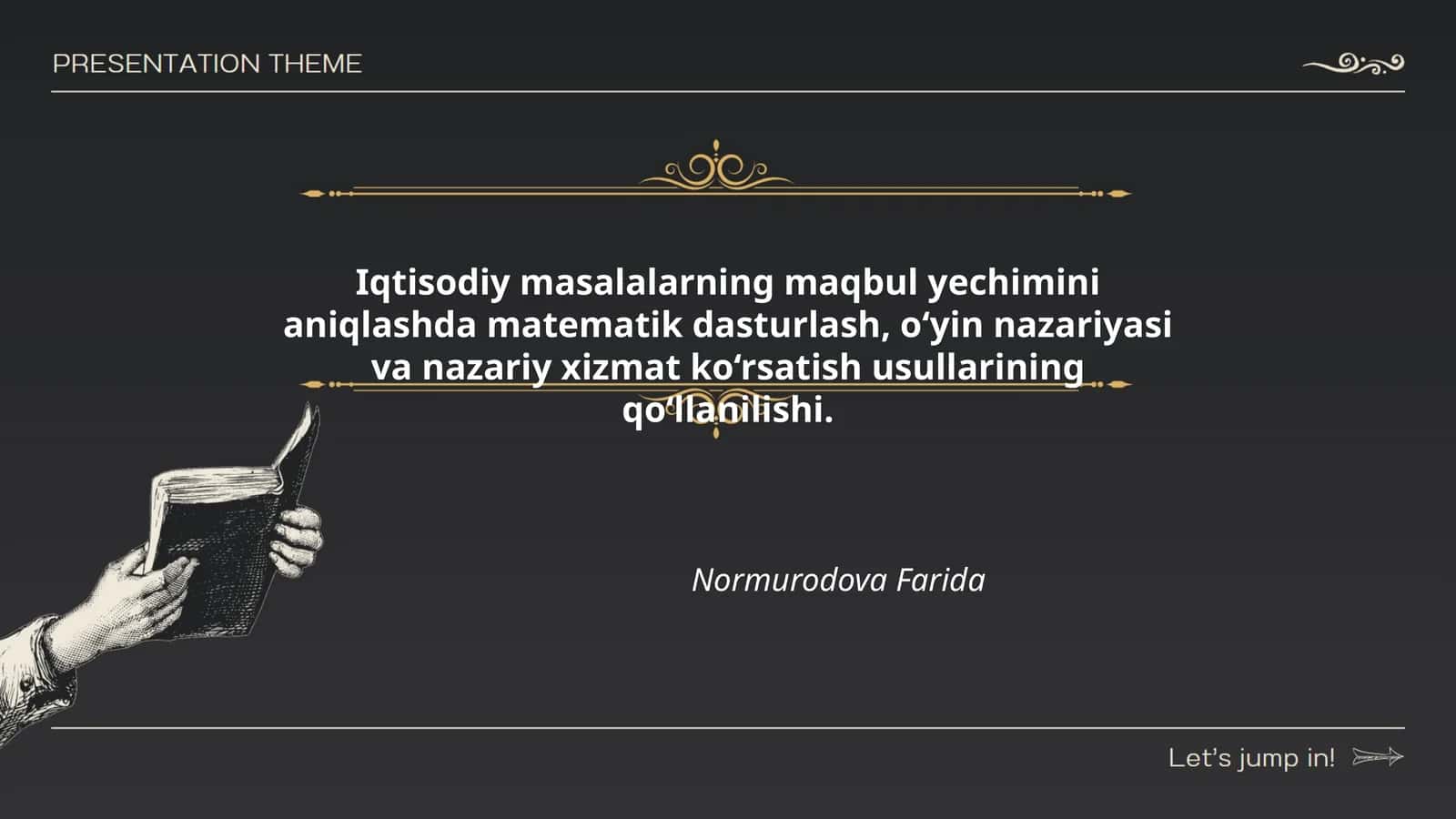 Matematik dasturlash va o‘yin nazariyasi