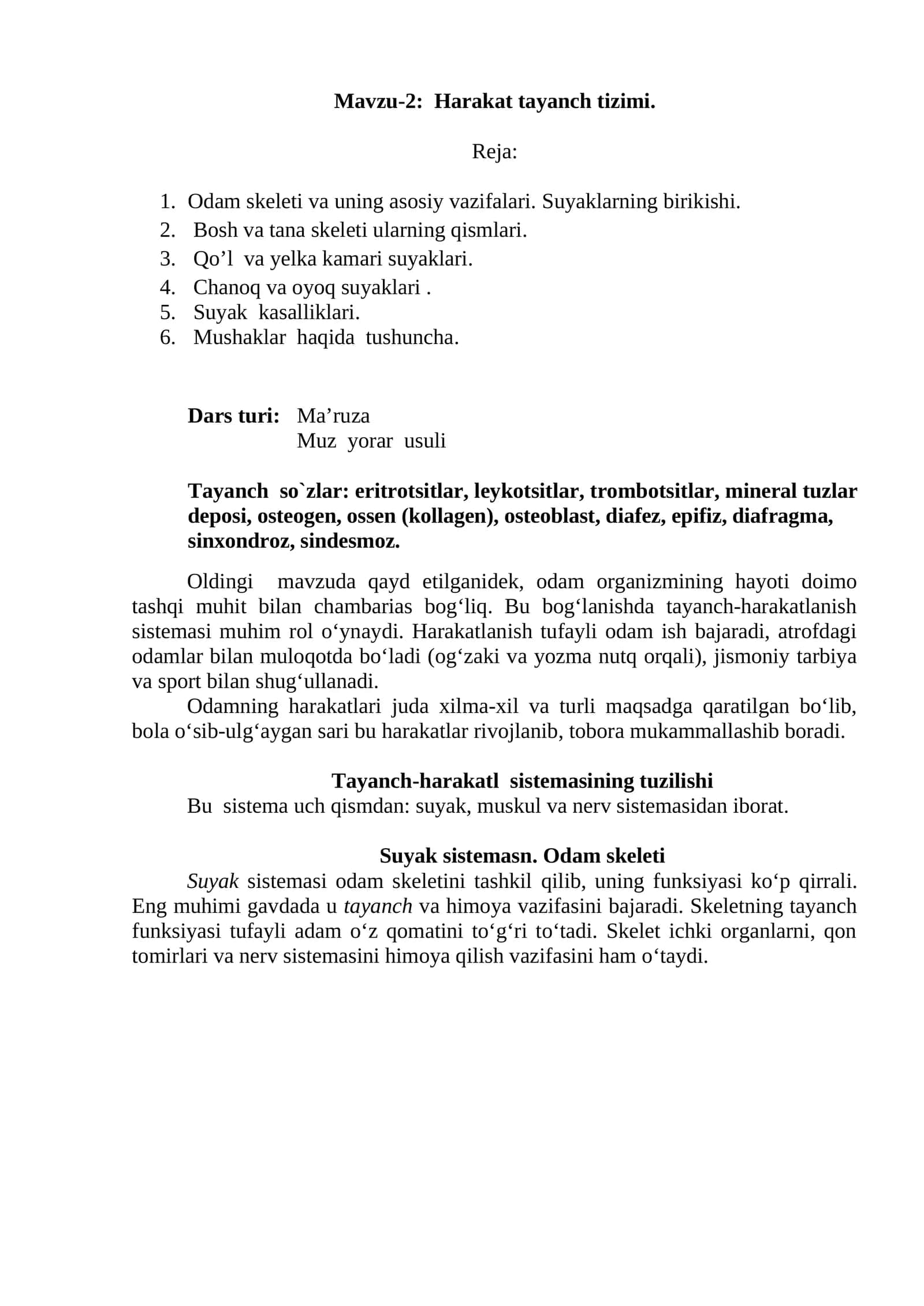 Harakat tayanch tizimi