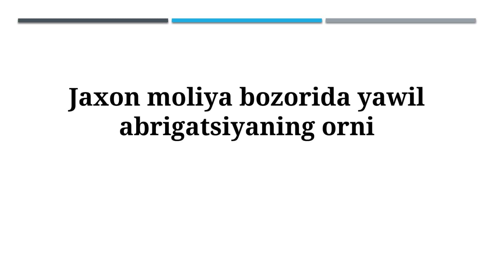 Jaxon moliya bozorida yawilabrigatsiyaningorni