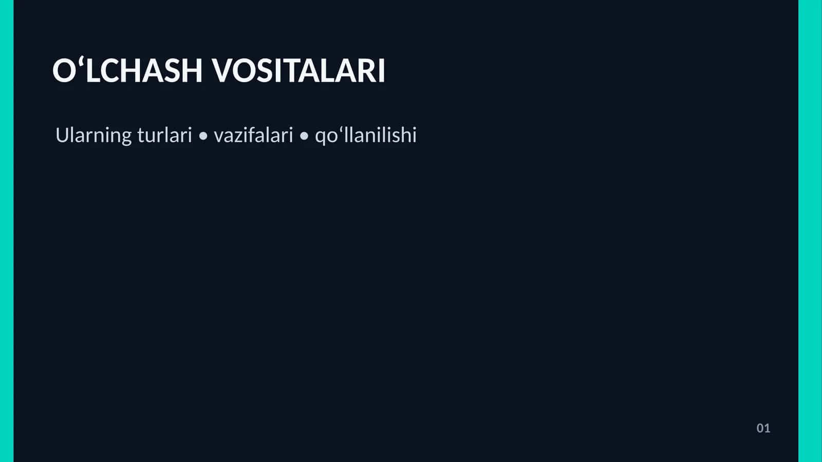 O‘LCHASH VOSITALARI