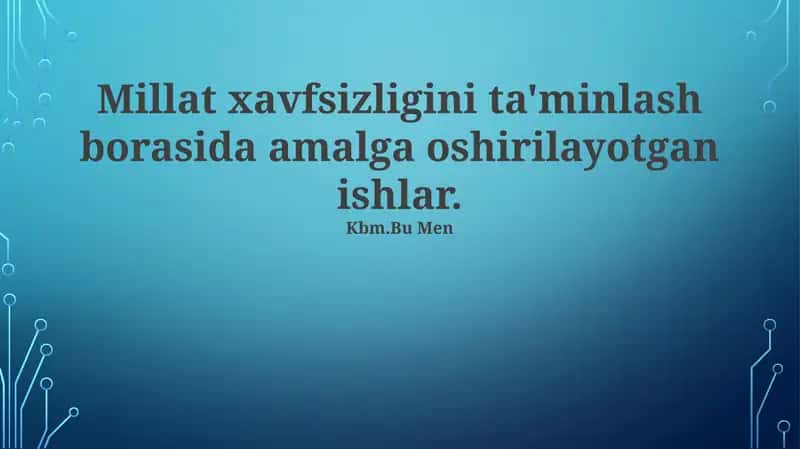 Vatan xavfsizligi va favqulodda tayyorgarlik