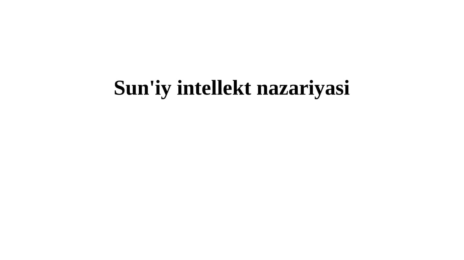 Sun'iy intellekt nazariyasi