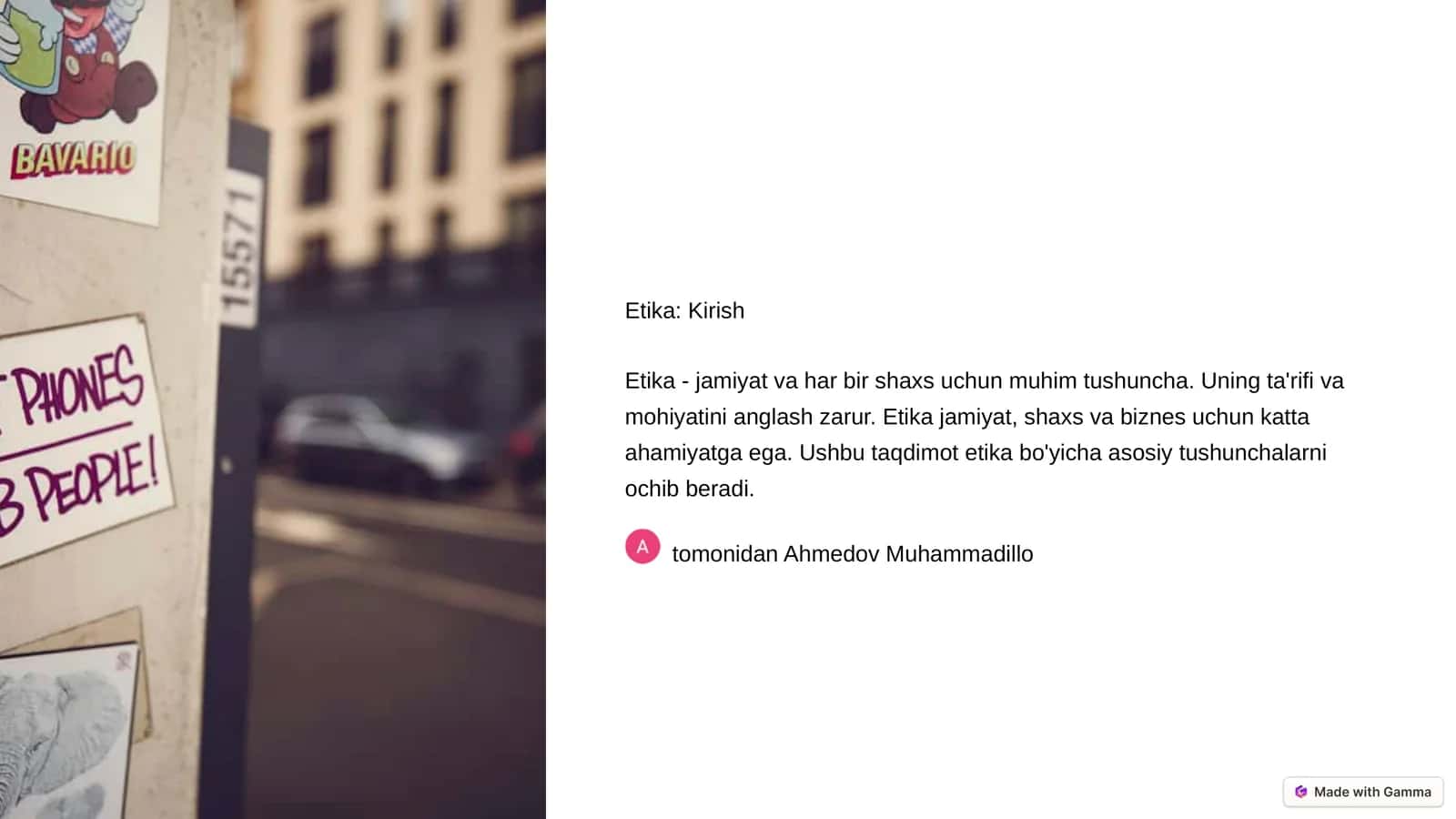 Etika: Kirish