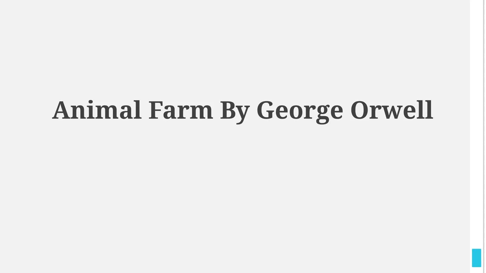 Animal Farm By GeorgeOrwell