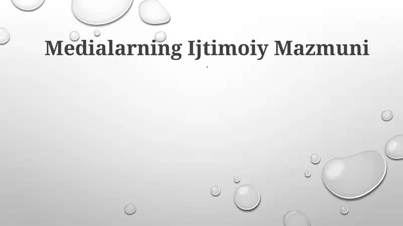 Medialarning Ijtimoiy Mazmuni