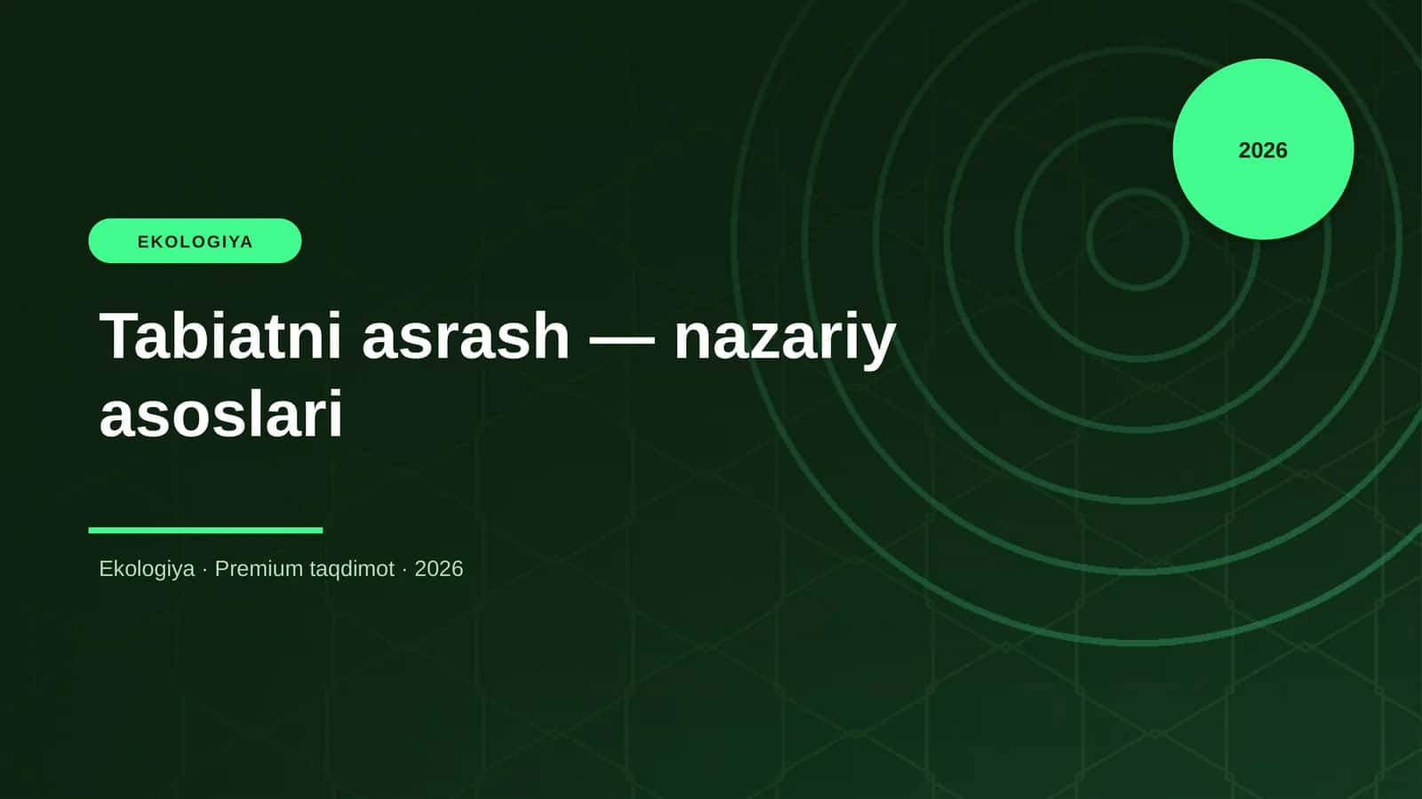 Tabiatni asrash — nazariy asoslari