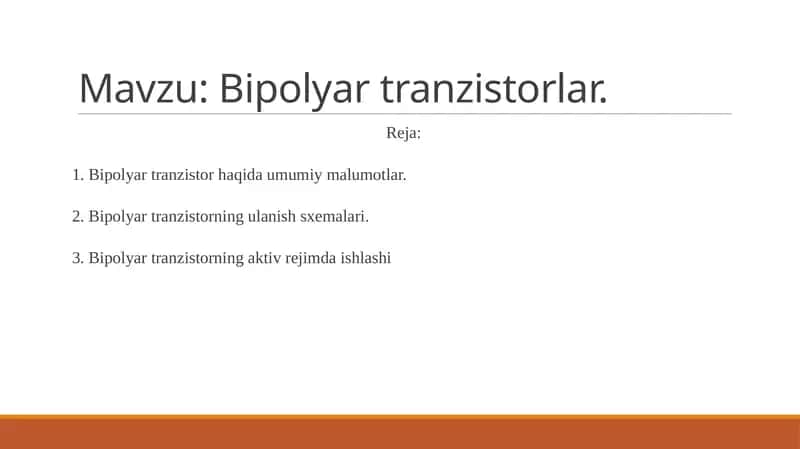Bipolyartranzistorlar