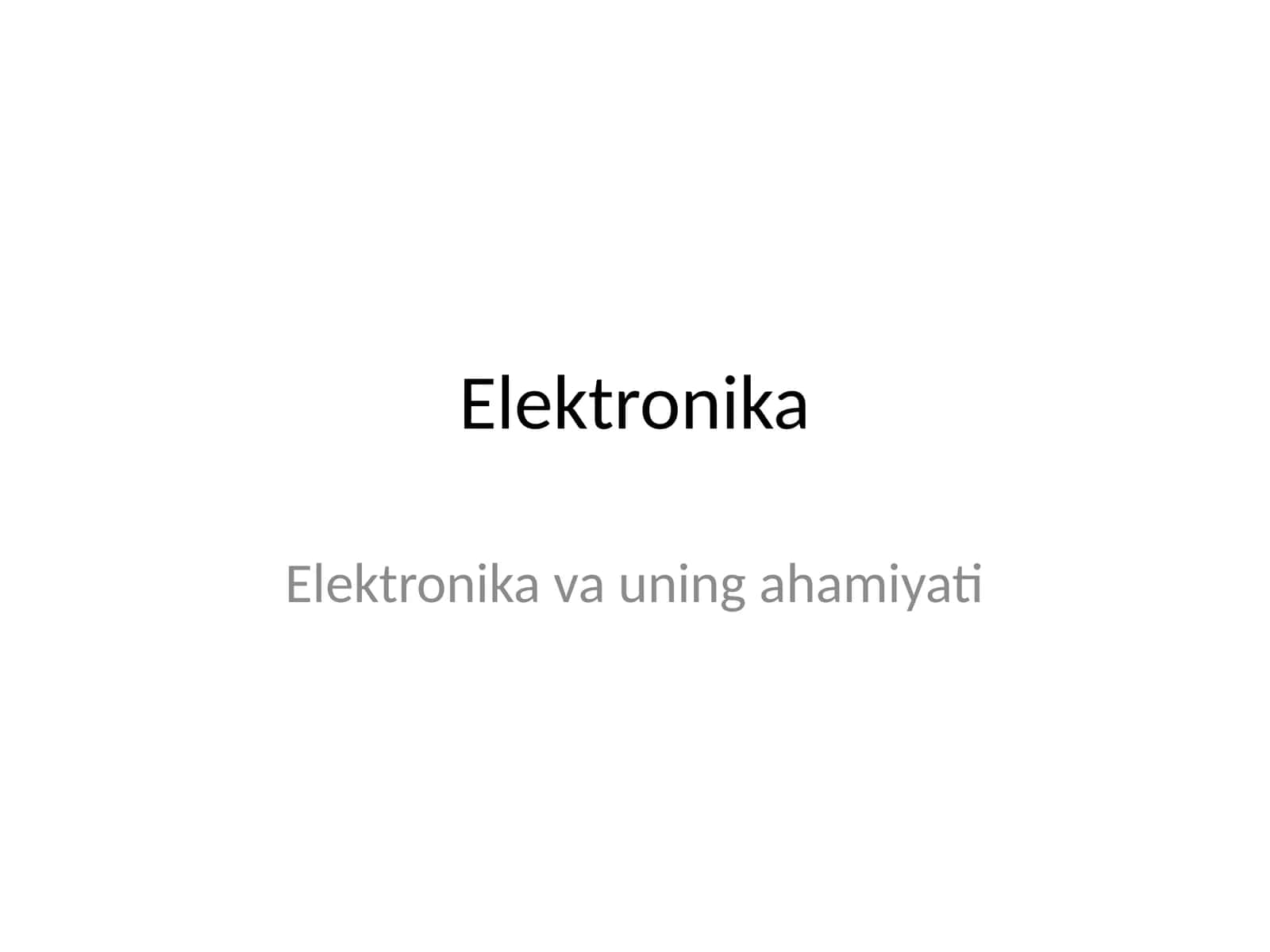 Elektronika
