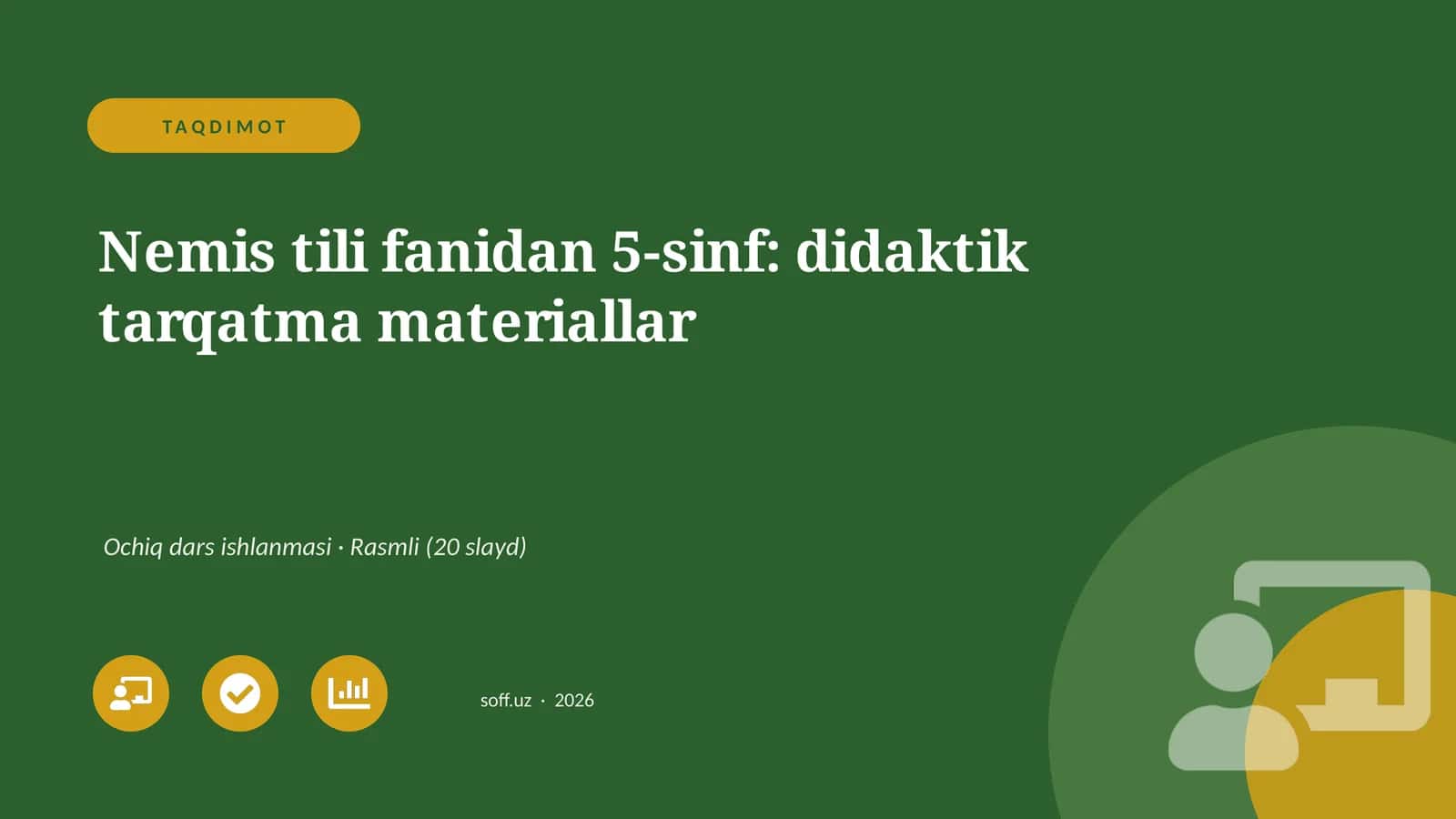 Nemis tili fanidan 5-sinf: didaktik tarqatma materiallar