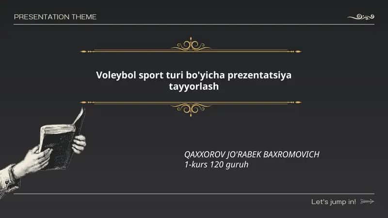 Voleybol sport turi bo'yicha prezentatsiya