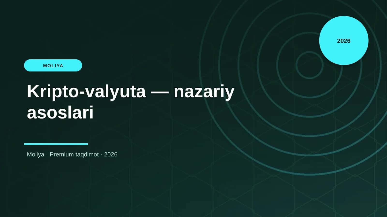 Kripto-valyuta — nazariy asoslari