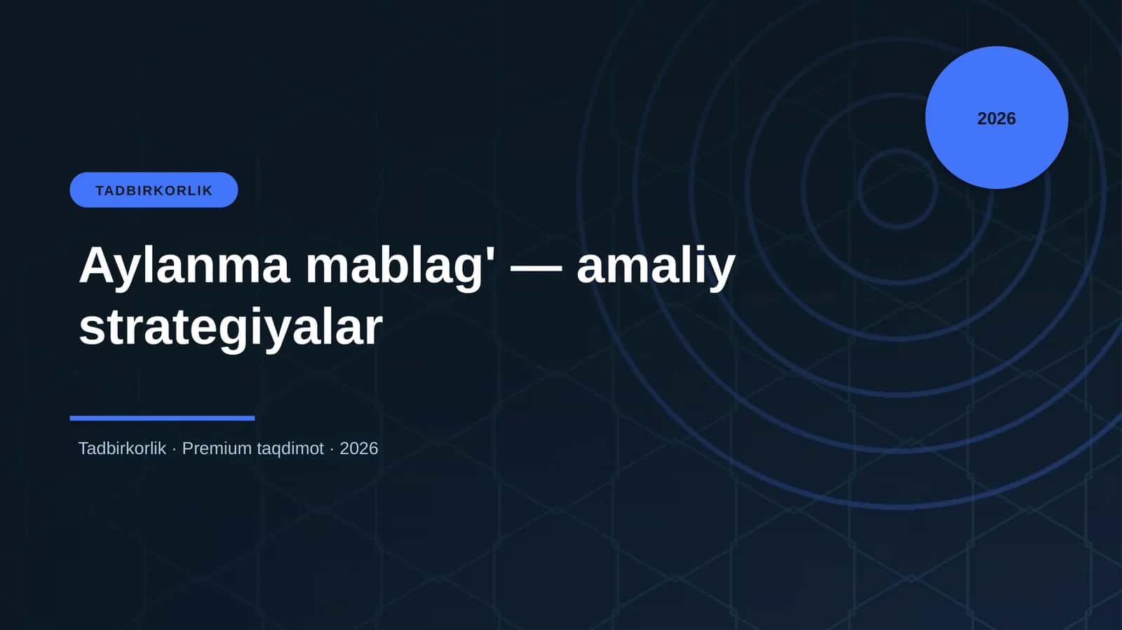 Aylanma mablag' — amaliy strategiyalar