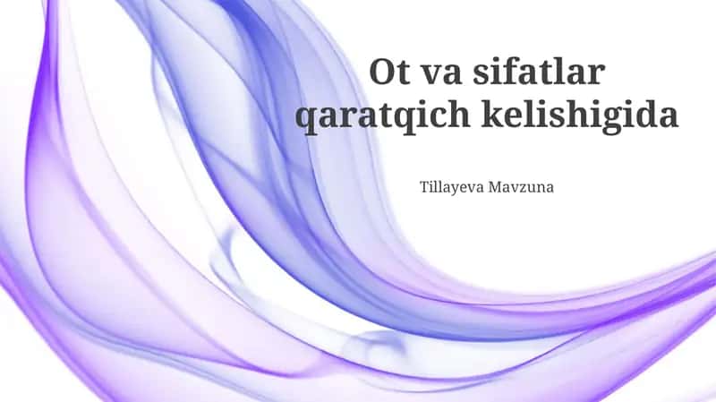 Ot va sifatlar qaratqich kelishigida