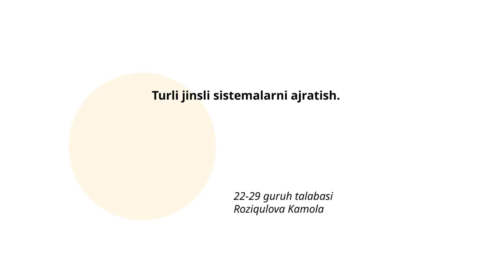 Turli jinsli sistemalarni ajratish