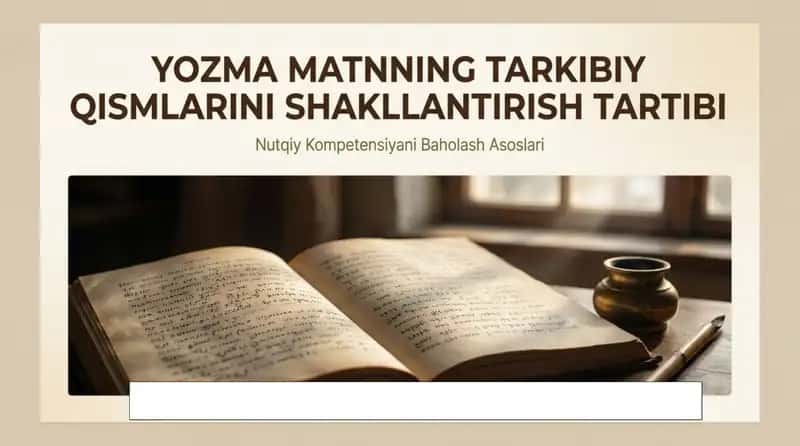 Yozma matnning tarkibiy qismlarini shakllantirish tartibi