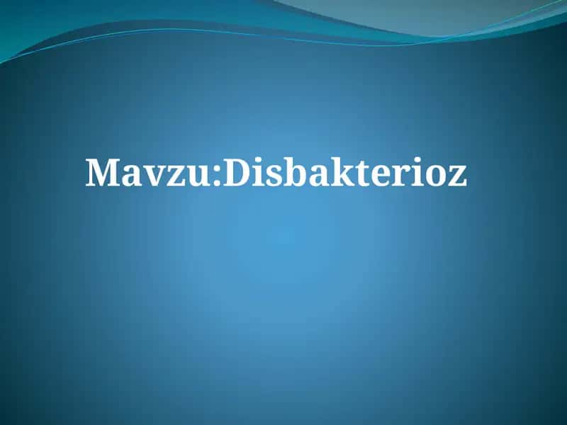 Disbakterioz