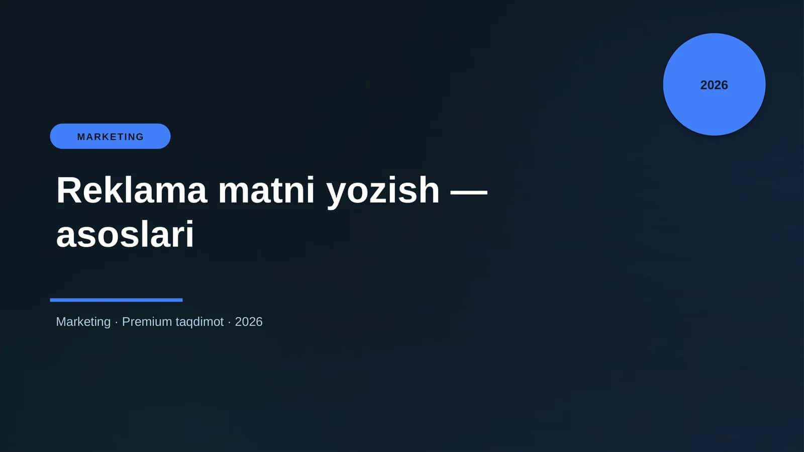Reklama matni yozish — asoslari