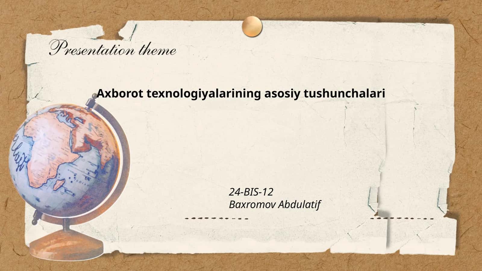 Axborot texnologiyalarining asosiy tushunchalari