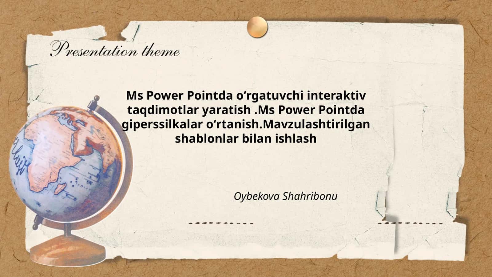 Ms Power Pointda oʻrgatuvchi interaktiv taqdimotlar yaratish