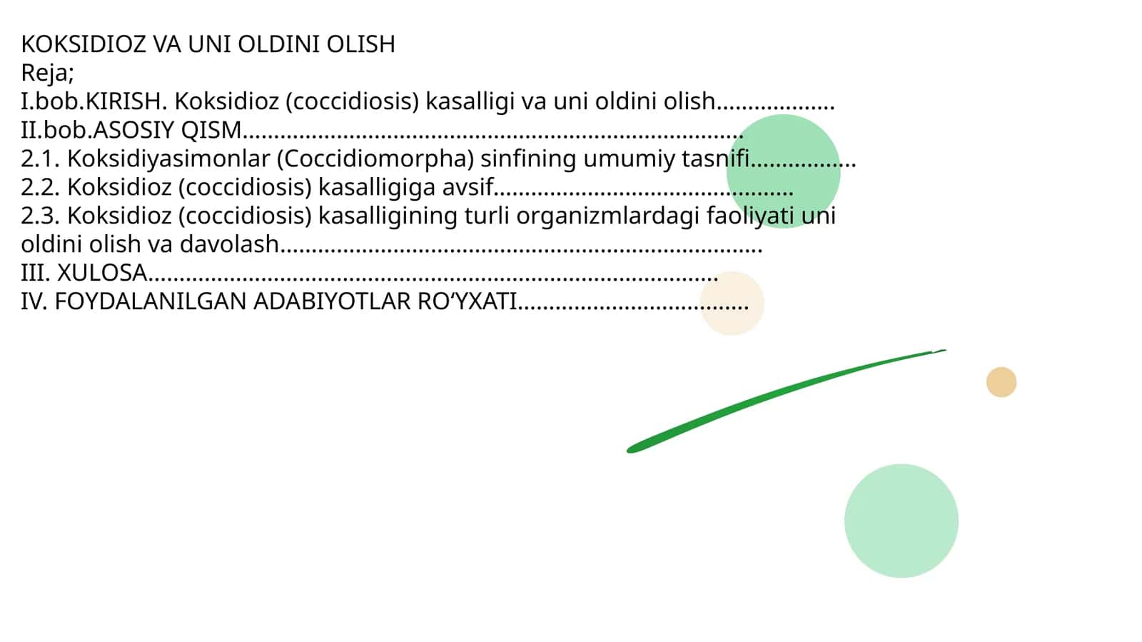 Koksidioz va uni oldini olish