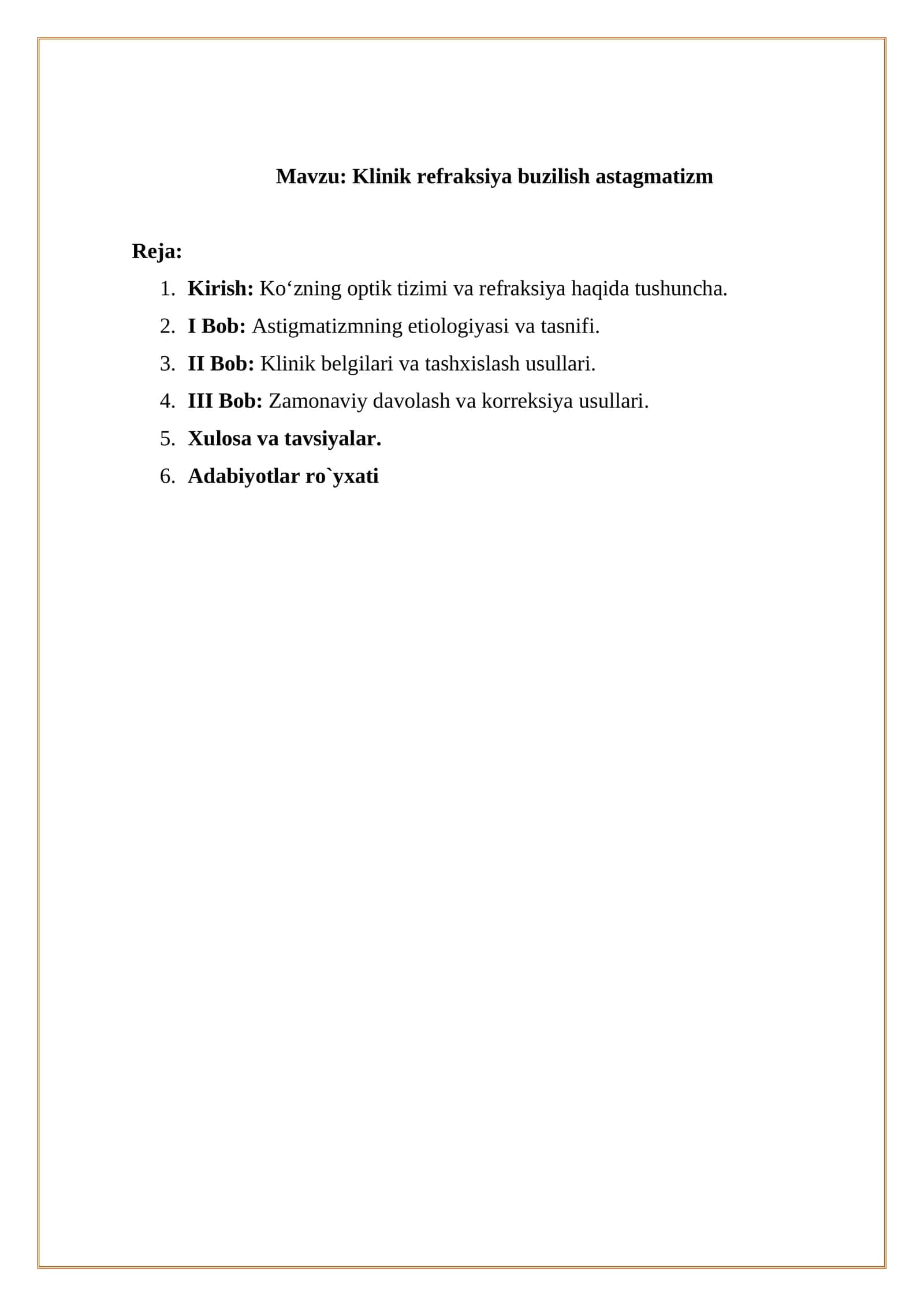 Klinik refraksiya buzilish astagmatizm