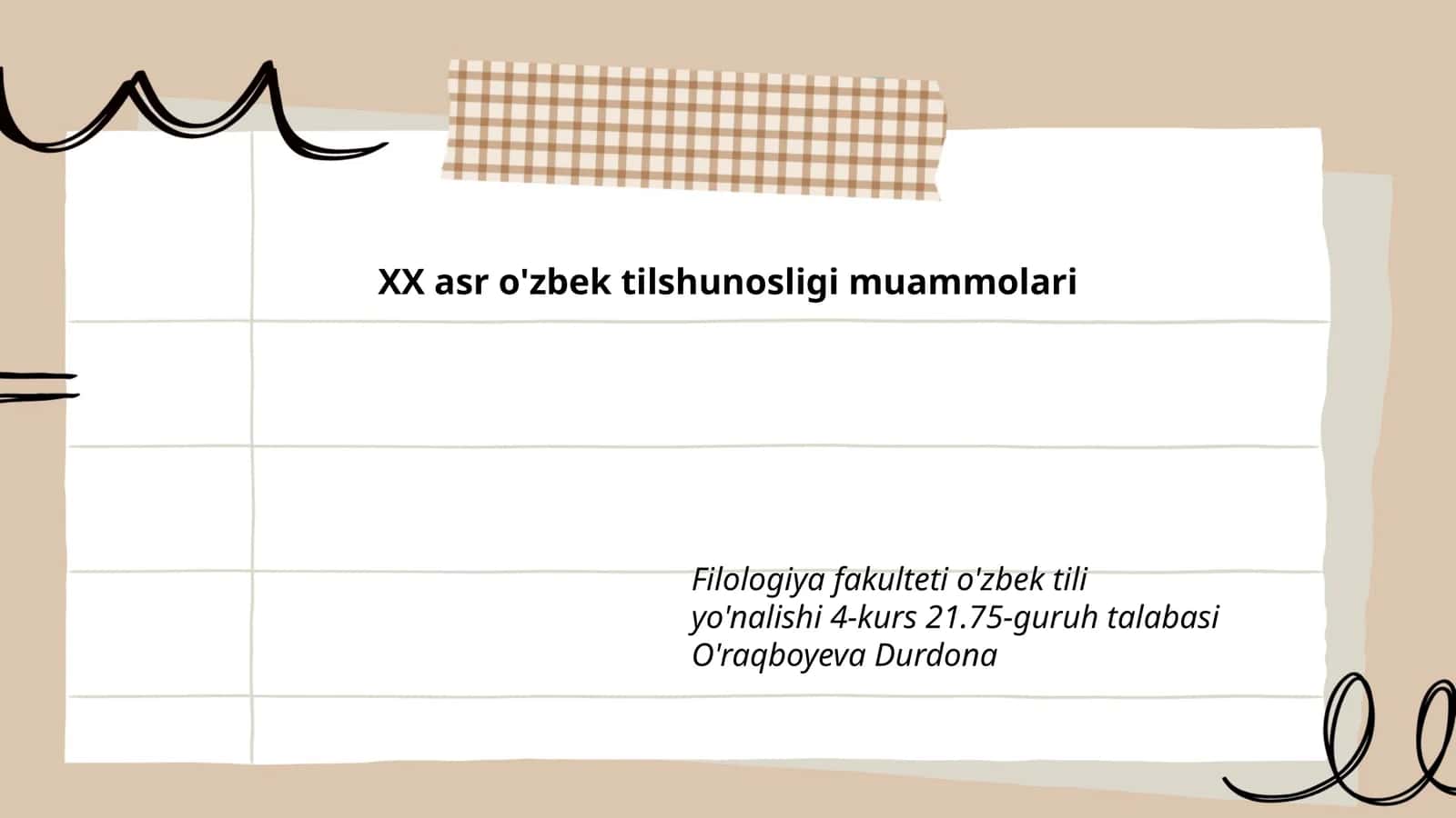 XX asr o'zbek tilshunosligi muammolari