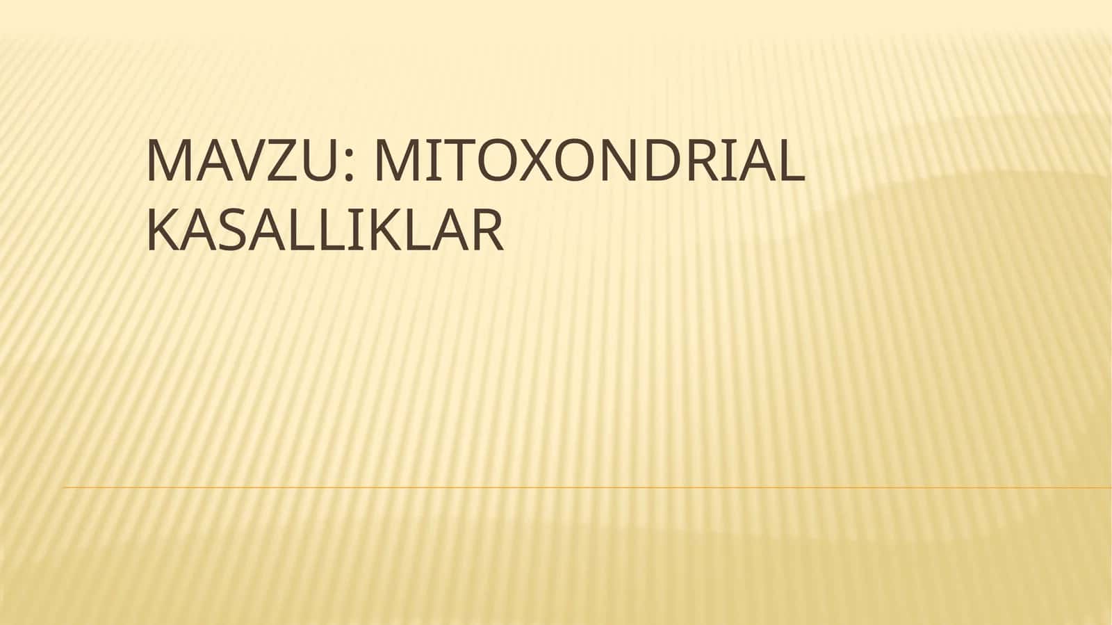 Mitoxondrial kasalliklar