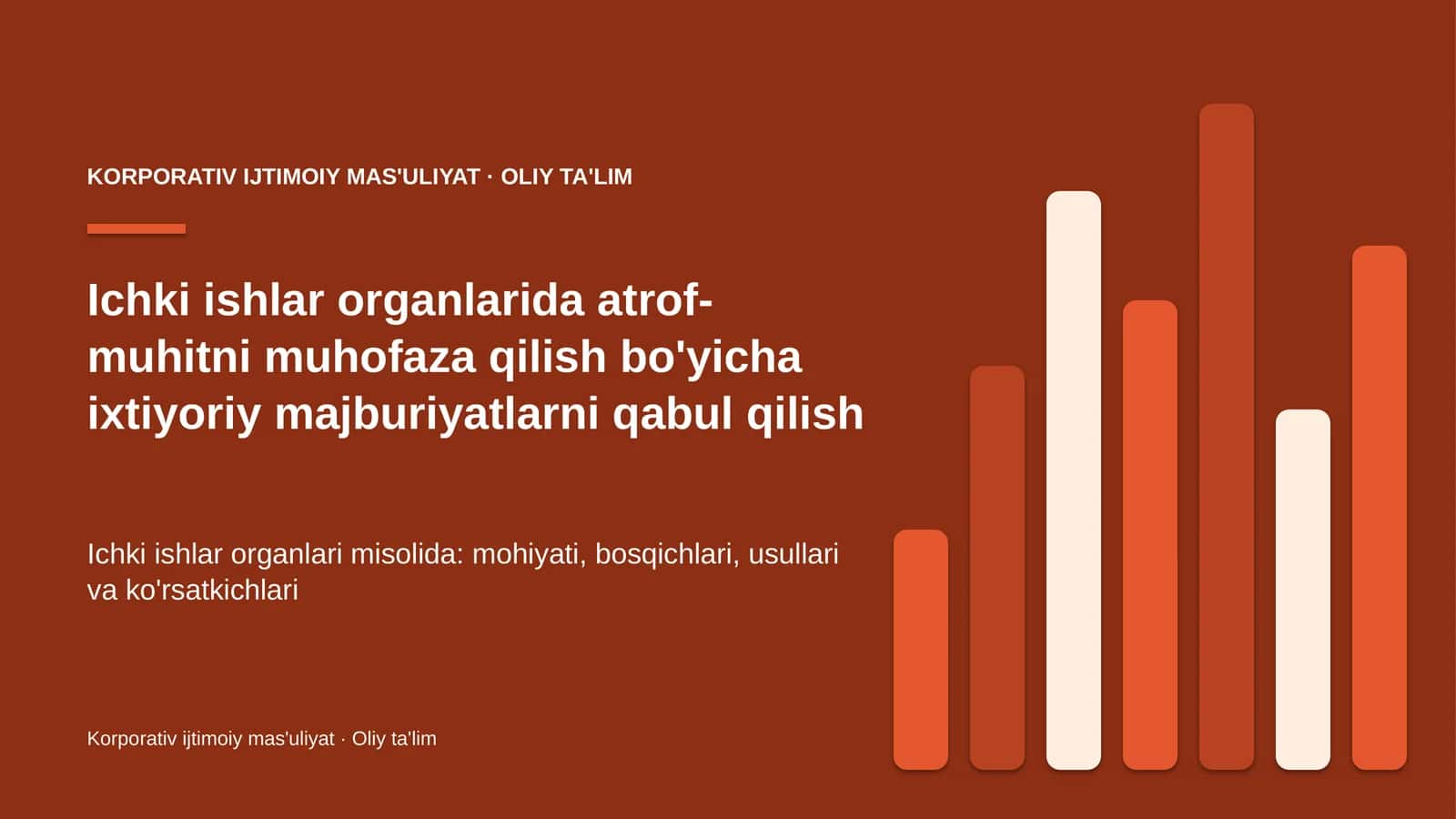 Ichki ishlar organlarida atrof-muhitni muhofaza qilish bo'yicha ixtiyoriy majburiyatlarni qabul qilish