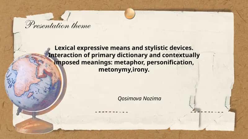Lexical expressive means and stylistic devices