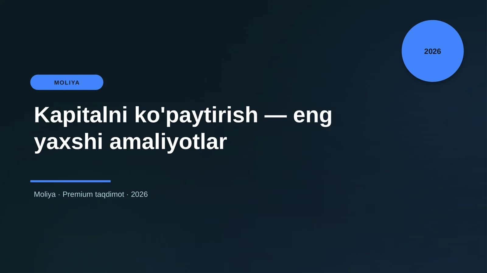 Kapitalni ko'paytirish — eng yaxshi amaliyotlar