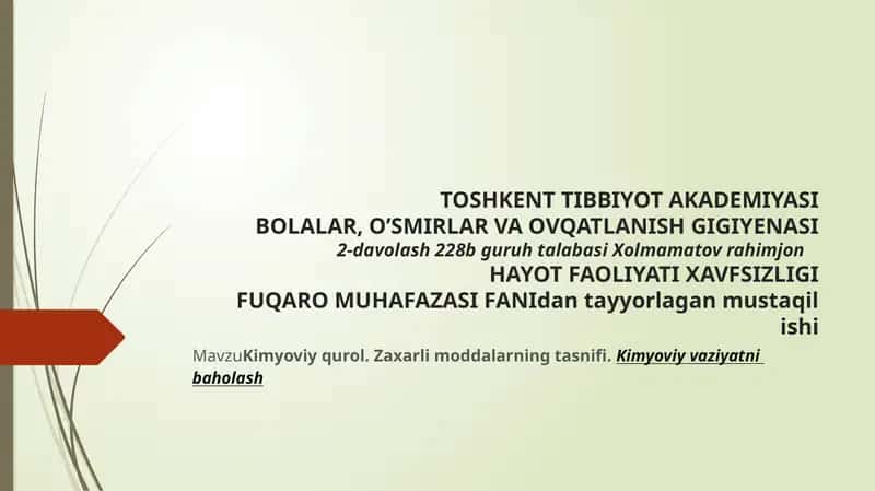 Kimyoviy qurollar