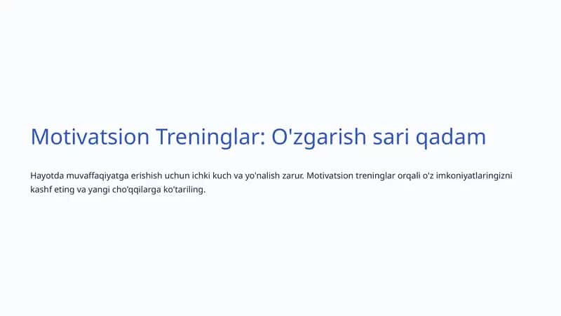 Motivatsion Treninglar