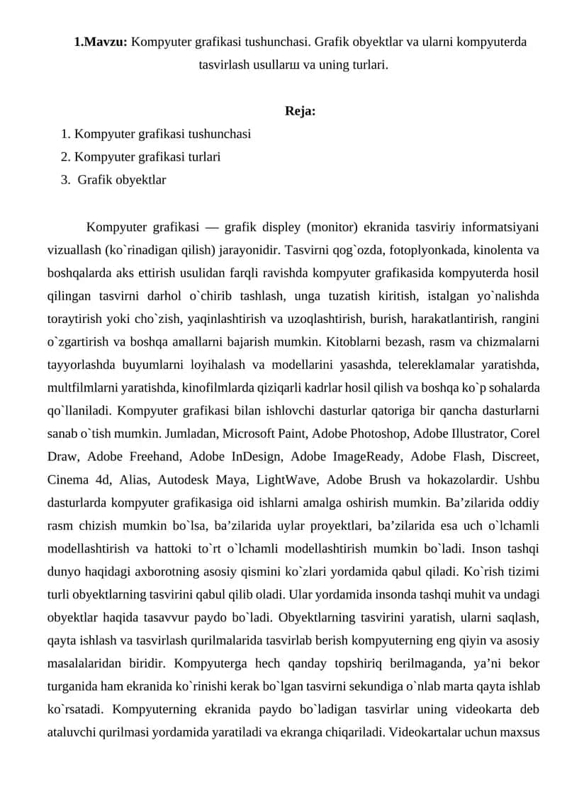 Informatika va axborot texnologiyalari fanidan Konsultatsiya