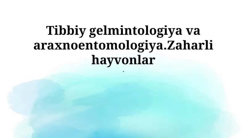 Tibbiy Tibbiyot Gelmintologiyasi
