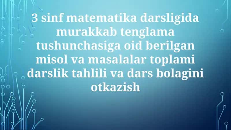 3-sinf matematika darsligi