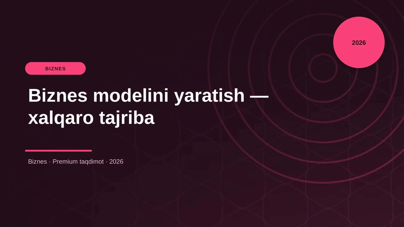 Biznes modelini yaratish — xalqaro tajriba