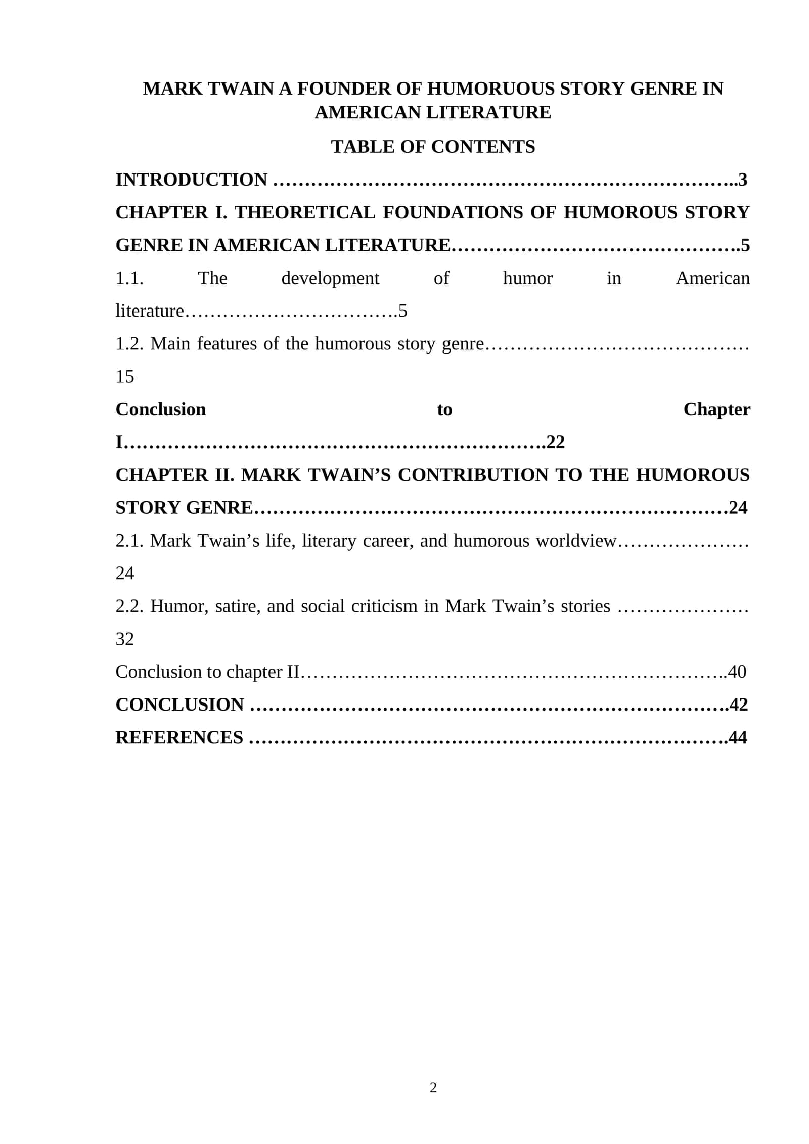 MARK TWAIN'S CONTRIBUTION TO AMERICAN LITERATURE